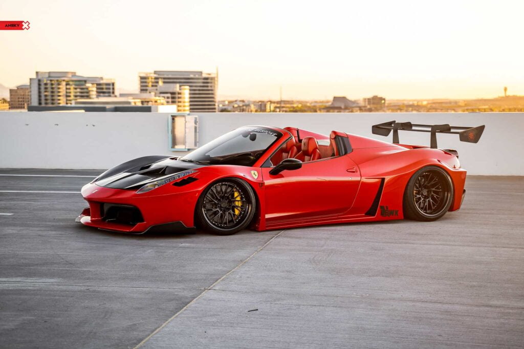 Ferrari 458 Spyder With Liberty Walk Wide Body Kit And ANRKY Wheels